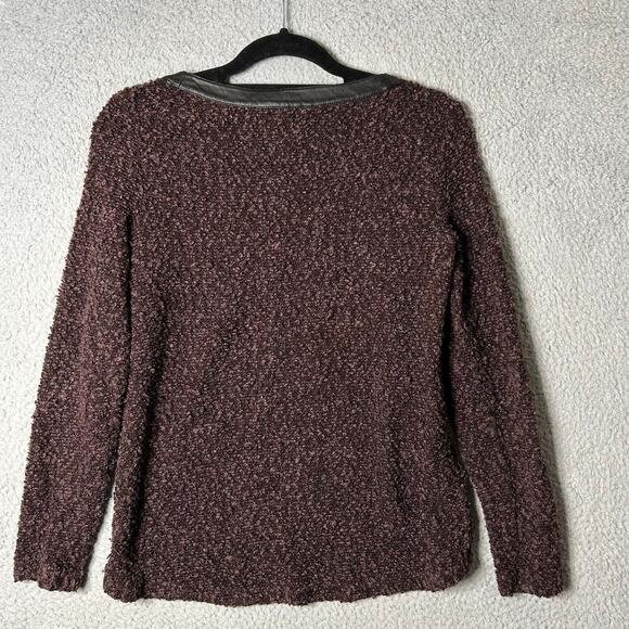 LOFT Sweater Womens‎ XS Maroon Crew Neck Long Sleeve Fuzzy Sweater - Picture 2 of 8